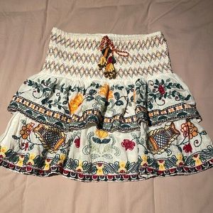 Zara Embroidered Boho Skirt